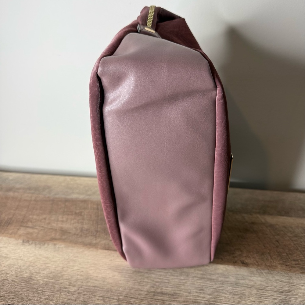 ADRIENNE VITTADINI Mauve Lavender Boston Speedy Style Handbag Shimmer Scarf - Picture 9 of 13